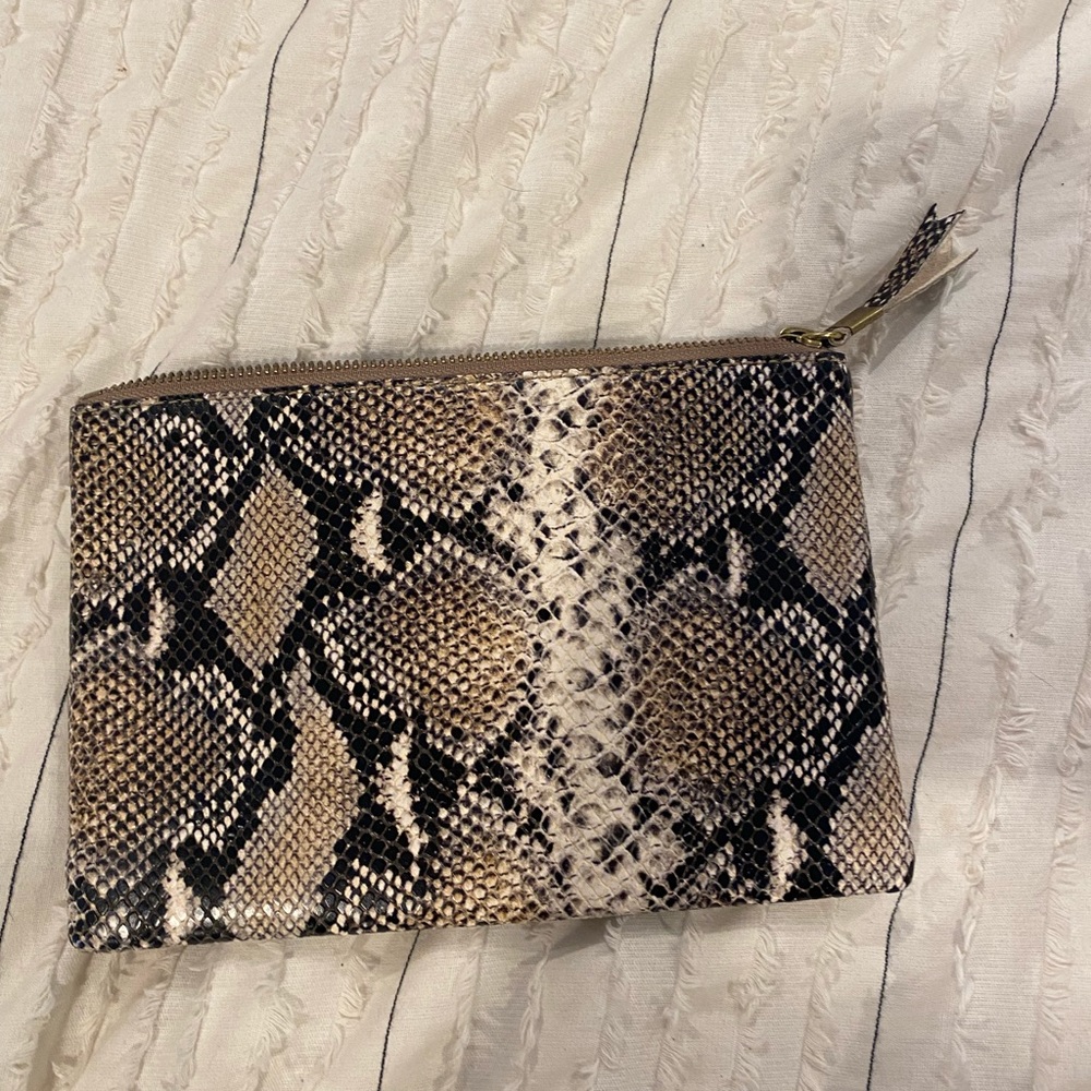 Madewell Snake Skin Clutch